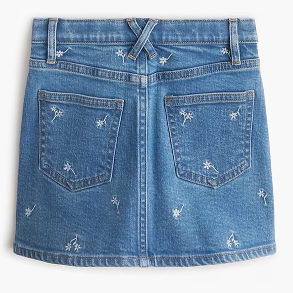 Crewcuts Denim Skirt with White Flower Accents. SO CUTE! Brand new, never worn! - Picture 5 of 7